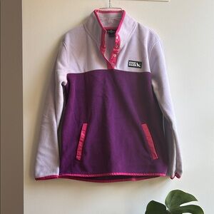 Eddie Bauer Kids Purple Colorblock Fleece Sweater